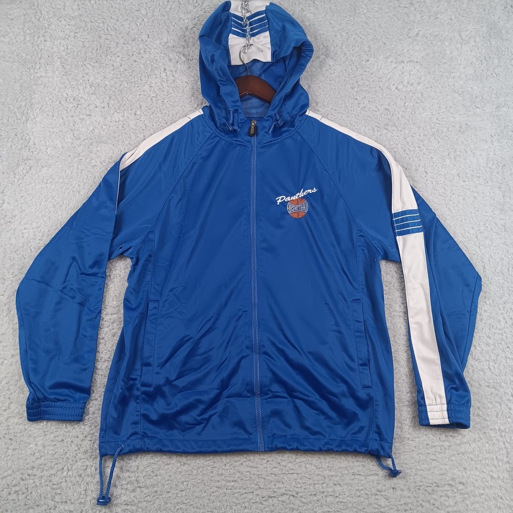 GTM Sportswear Windbreaker Panthers Basketball Adult SM Blue White Full Zip Hood